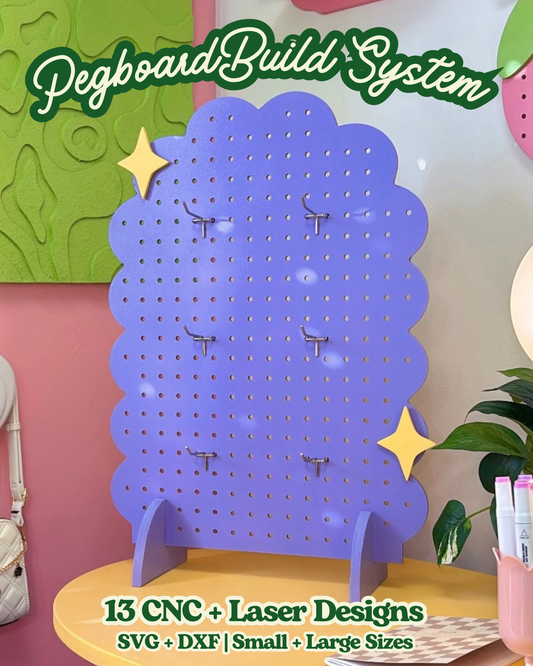 Pegboard Build System - 13 CNC + Laser Ready Designs (SVG + DXF!)