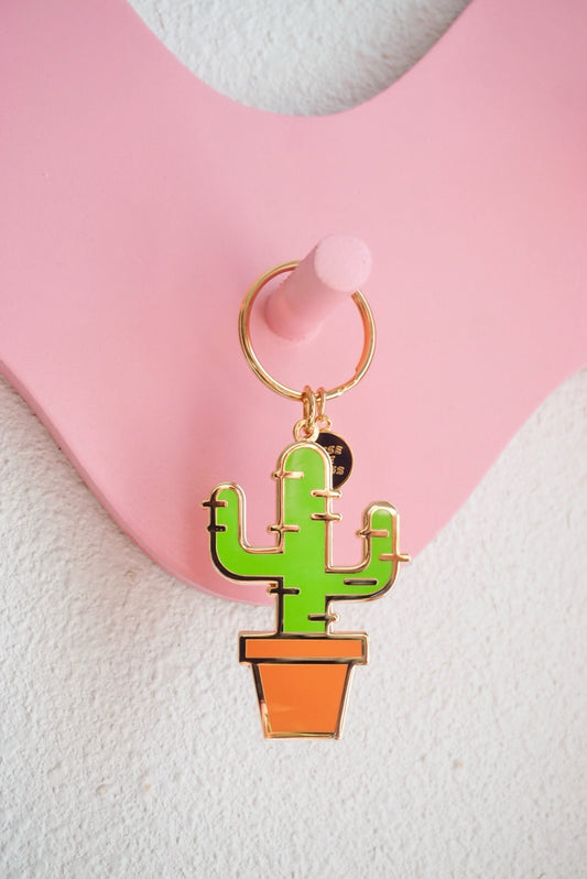 Cactus Enamel Keychain