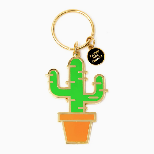 Cactus Enamel Keychain
