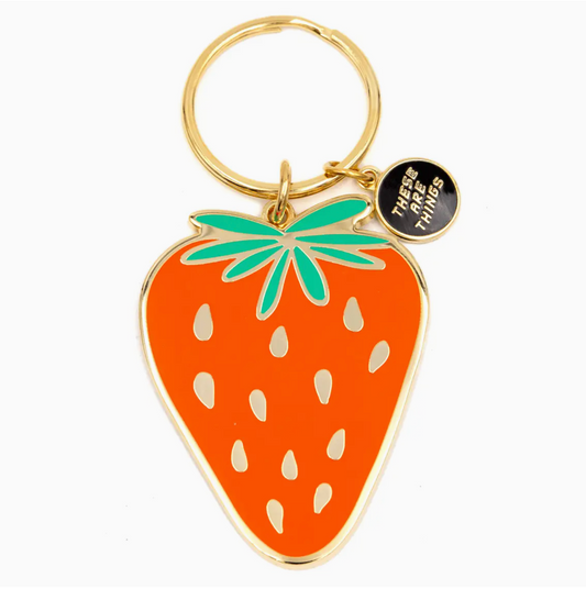 Strawberry Enamel Keychain