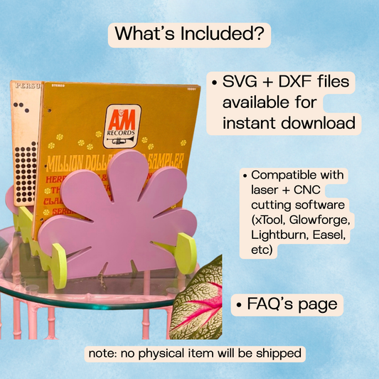 Retro Flower Record Holder (Digital Download)