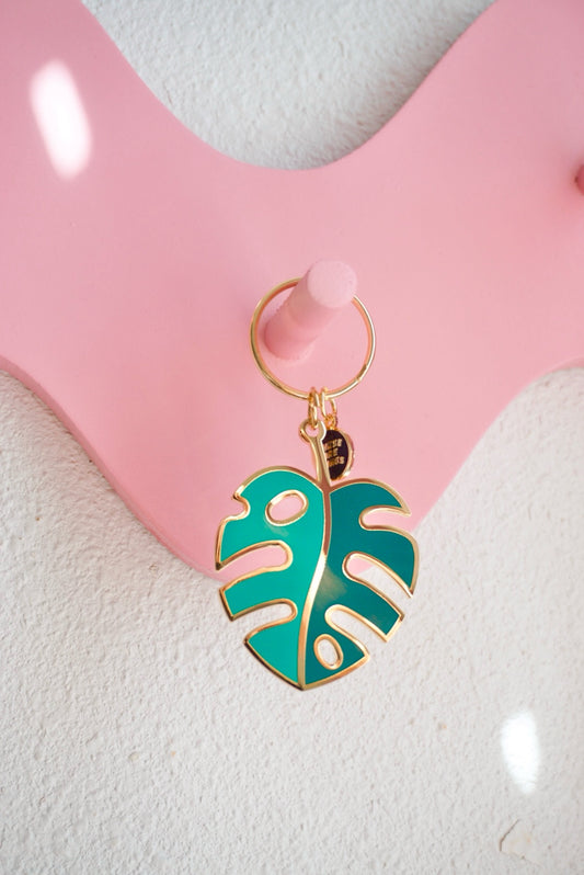 Monstera Leaf Enamel Keychain
