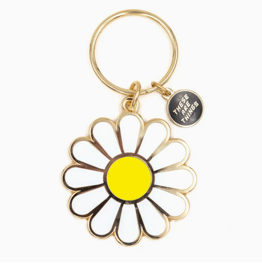 Daisy Enamel Keychain